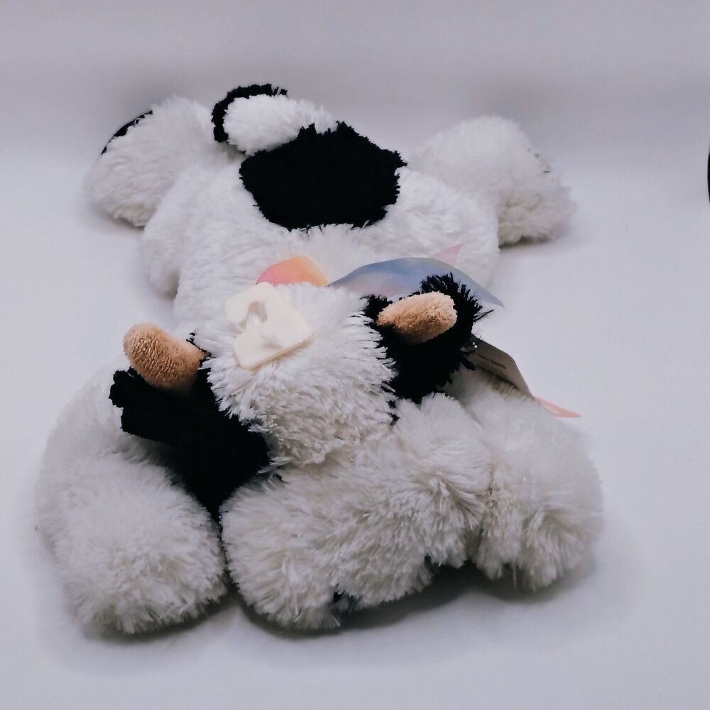 Kellytoy Kid Connection Cow Plush Stuffed Animal Black White Floppy Vintage